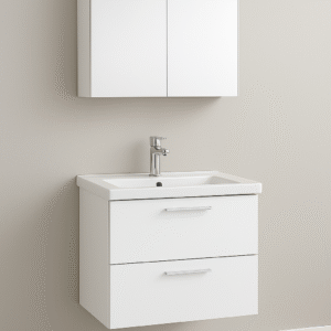 marsian bath – beyaz suntalam kompakt banyo dolabı (60 cm)